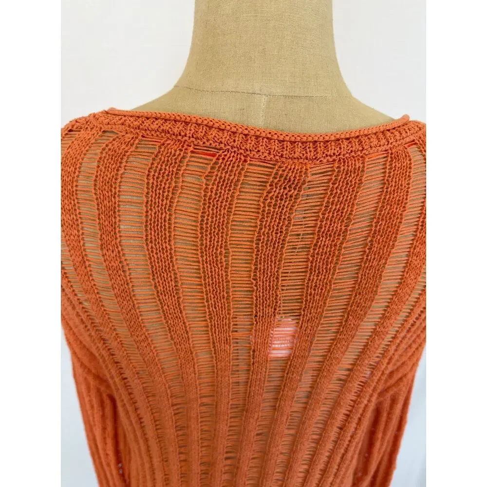 NWT Soya Concept Papaya Open Weave Pop Over Sweater Size XS #0520